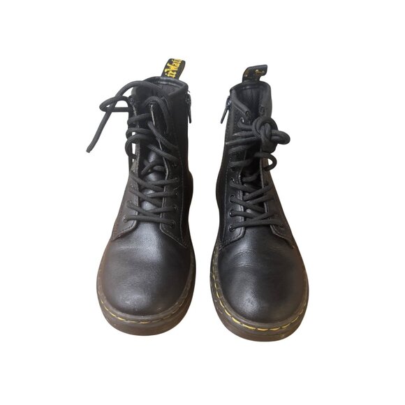 Dr. Martens Zavala J Kids Size 2 Black Leather Boots With Bouncing Sole - Picture 1 of 9